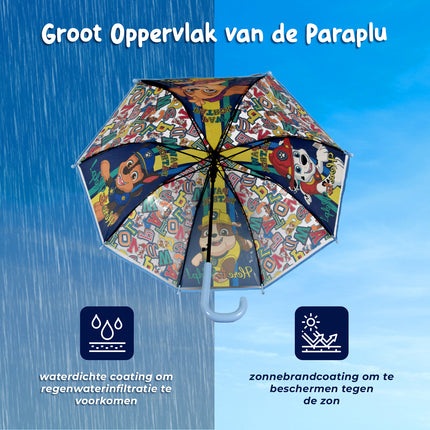 Paraplu | kinderparaplu | Diameter - 66 cm | Polysester\ aluminium | Opvouwbare paraplu | Stevige paraplu 