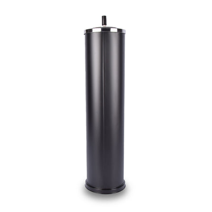 Zwarte RVS Prullenbak met Deksel - 60 CM Hoog - 15 CM Breed - 1240 Gram - Kantoor Keuken