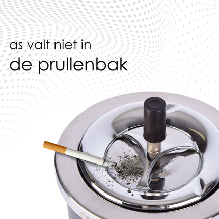 Zwarte RVS Prullenbak met Deksel - 60 CM Hoog - 15 CM Breed - 1240 Gram - Kantoor Keuken