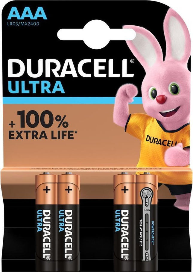 BATTERIJ Ultra POWER AAA / LR 4 stuks - AAA LR03/MX2400 100% Extra levensduur
