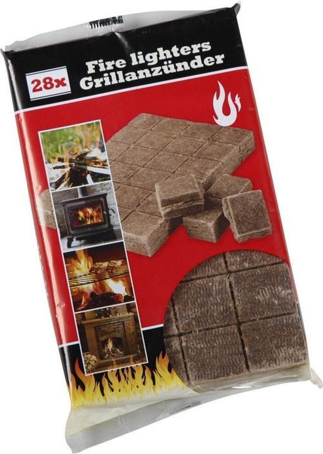 Houten Bruine Bbq Aanmaakblokjes - Bbq Collection - Goedkoop 28 Stuks