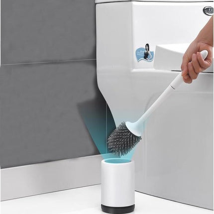 WC Borstel in Houder - Hoge Kwaliteit - Wit - 9cmx41cm - Kwaliteitsvolle Toiletborstel en Houder
