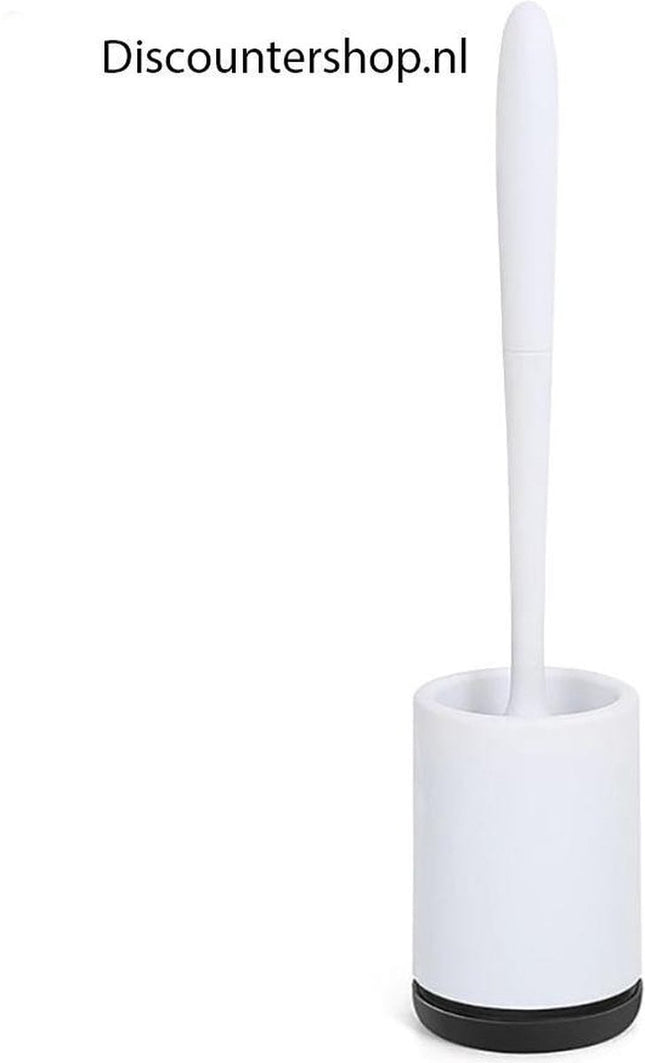 WC Borstel in Houder - Hoge Kwaliteit - Wit - 9cmx41cm - Kwaliteitsvolle Toiletborstel en Houder