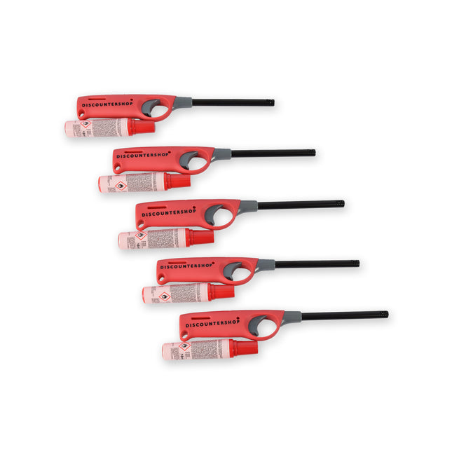 Navulbare Barbecue Aansteker - Discountershop - Rood - Kunststof - 5 stuks - BBQ Aansteken