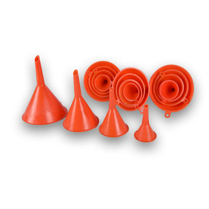 Trechterset - 16 stuks | Oranje Kunststof Trechters | Keukengerei | Keukenaccessoires | Diverse Maten