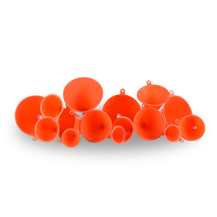 Trechterset - 16 stuks | Oranje Kunststof Trechters | Keukengerei | Keukenaccessoires | Diverse Maten