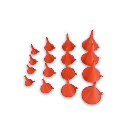 Trechterset - 16 stuks | Oranje Kunststof Trechters | Keukengerei | Keukenaccessoires | Diverse Maten