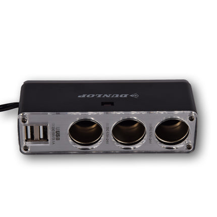 Autolader | Auto Oplader | 5-in-1 | Zwart | USB Splitter | 3.1A | Dubbele USB Poort | 3 12V Verdeelpunten | 50cm Kabel | Autoaccessoires | 4.5cm*11.5cm*4cm 