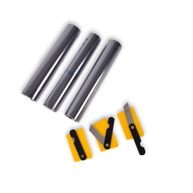 3stuks | Raamfolie | kunststof | Zonwerende folie | Zwart | 171g | Autoruit folie | 150cm*20cm 