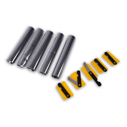 5stuks | Raamfolie | kunststof | Zonwerende folie | Zwart | 286g | Autoruit folie | 150cm*20cm 