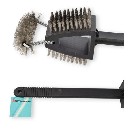 Efficiënte BBQ-reinigingsborstel - Sterk en Betrouwbaar voor een Schone Grill - Grijze Tint - Afmetingen: 15cm x 18cm