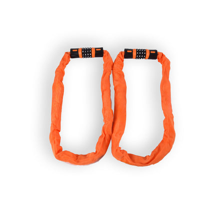 Extra Sterk Dubbel Fietskettingslot in Oranje - 90cm, 5mm, Gehard Staal