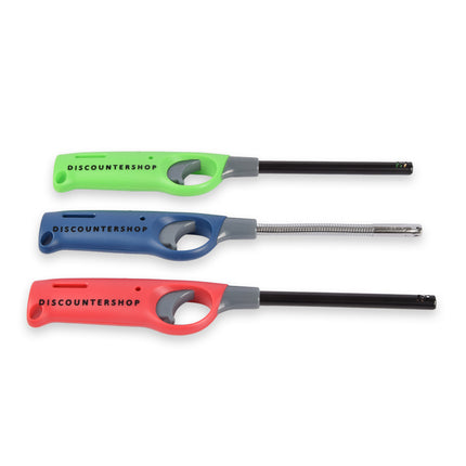 Multifunctionele Aansteker Set - Perfect voor BBQ Aansteken - Rood, Blauw, Grijs - 26cm x 2.5cm x 3.5cm - 200g - Kunststof - 3 x Aanstekers