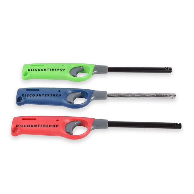 Multifunctionele Aansteker Set - Perfect voor BBQ Aansteken - Rood, Blauw, Grijs - 26cm x 2.5cm x 3.5cm - 200g - Kunststof - 3 x Aanstekers