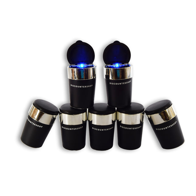 7stuks | Auto asbak |asbak | zwart | Auto accessoires | kunststof | 6.5cm*12cm | Diepte:10.5cm