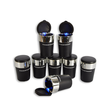 8stuks | Auto asbak |asbak | zwart | Auto accessoires | kunststof | 6.5cm*12cm | Diepte:10.5cm