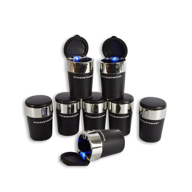 8stuks | Auto asbak |asbak | zwart | Auto accessoires | kunststof | 6.5cm*12cm | Diepte:10.5cm