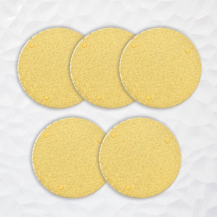 Woondecoratie Glazen Kaarshouder Goud | Set van 5 Witte en Gouden Onderzetters | Diameter 10cm | Hoogte 1cm | Hittebestendig Vlekbestendig | Antislip Onderzetters | Waterdicht en Wasbaar | Perfect Onderzetters voor Huis en Bar