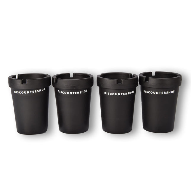 Set van 4 | Auto asbak | asbak | kunststof | 2711g | Zwart | strand asbak | sigarettenasbak | Auto accessoires | 8cm*11cm 
