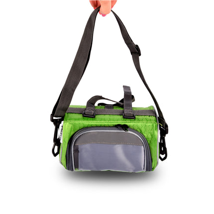 Fietsstuurtas | groen | polyester | stuurtas fiets | met smartphonehouder | waterbestendig | Fietstas | Fietsaccessoires | 21cm*12.5cm