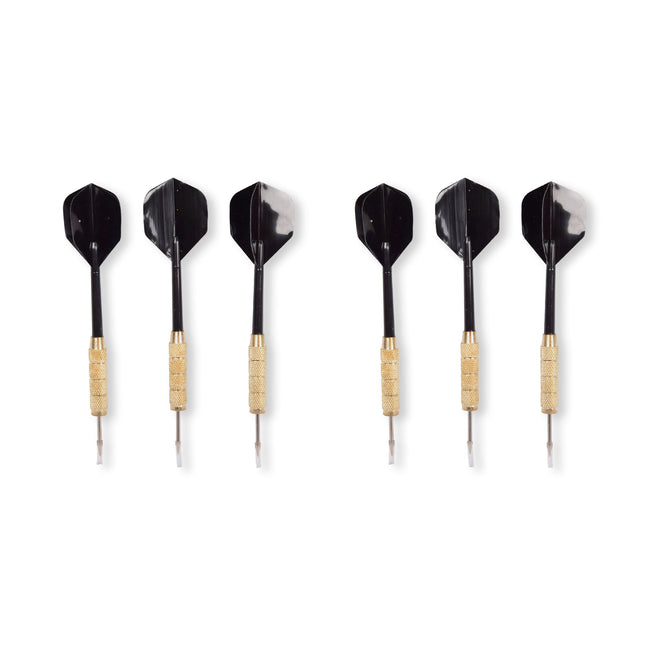 Dartpijlen Assortiment in Zwart & Goud - Verhoog je Dartsucces - 6 Stuks - 14cm x 3.5cm x 1.5cm