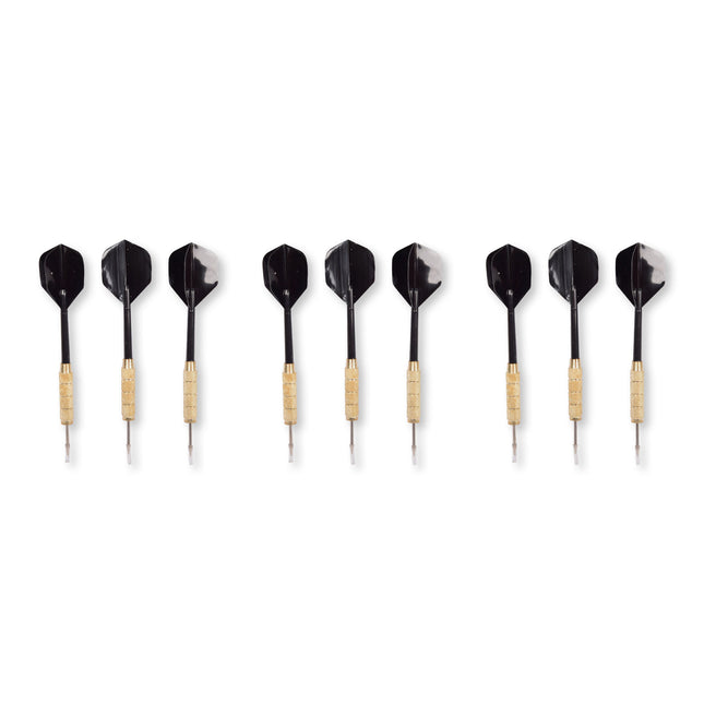 Luxe Zwarte & Gouden Dartpijlenset - Optimaliseer je Dartsprestaties - 9 Stuks - 14cm x 3.5cm x 1.5cm