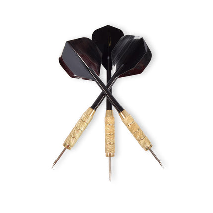 3x Luxe Zwarte & Gouden Dartpijlen Set - Complete Dartset met Dartpijlen en Accessoires - 14cm x 3.5cm x 1.5cm