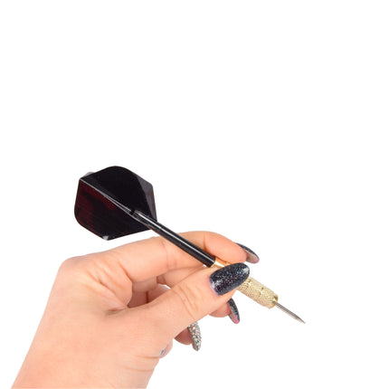 3x Luxe Zwarte & Gouden Dartpijlen Set - Complete Dartset met Dartpijlen en Accessoires - 14cm x 3.5cm x 1.5cm