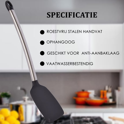Spatel | Bakspatel | spatel | rvs handvat | Zwart | Keukenspatel | Hittebestendige spatel | Keukenaccessoire | 36cm*8cm