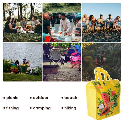picknick tas | Picknick rugzak  | Geel | Picknickset | met ritssluiting | XL | Strandtas | picknickmand | isolatietas | 20 Liter 
