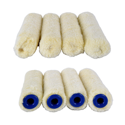 4stuks | Verfroller | beige | Muurverfroller | nylon pluisvrij |41g | Schuimroller | Structuurroller | Verfkwasten | 10cm*2cm 