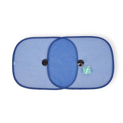 2x Blauwe Zonwering op Maat - Luxe Polyester & Kunststof | Autoaccessoires - Afmetingen: 44x36cm