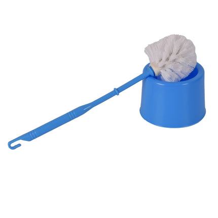 Toiletborstel Met Houder - Blauwe Toiletborstelset Voor Efficiënt Toiletreinigen - Wc Accessoires - 11 cm, Hoogte: 34.5 cm