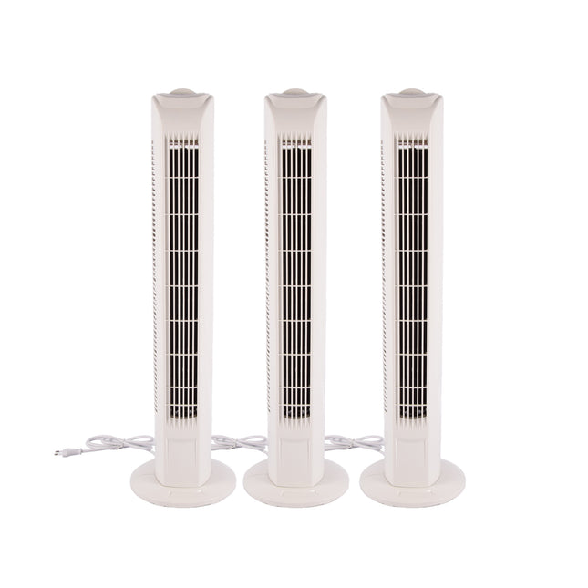 Elegante Witte Torenventilator | 78cm Hoog | 12cm Breed | 3 Snelheden | 3 Oscillatie Snelheden | 45W | 220-240V/50HZ | Ultieme Luchtstroom | Moderne Staande Ventilator
