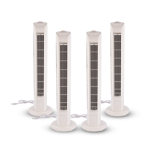 Witte Geruisloze Staande Ventilator met Krachtige Luchtstroom | 78cm Hoog | 3 Snelheden | 3 Oscillatie Snelheden | 45W | Torenventilator Geschikt Voor Aromatherapie | Ideaal voor Grote Slaapkamers en Kantoor