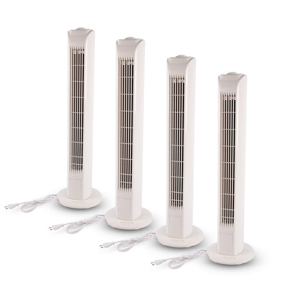 Witte Geruisloze Staande Ventilator met Krachtige Luchtstroom | 78cm Hoog | 3 Snelheden | 3 Oscillatie Snelheden | 45W | Torenventilator Geschikt Voor Aromatherapie | Ideaal voor Grote Slaapkamers en Kantoor