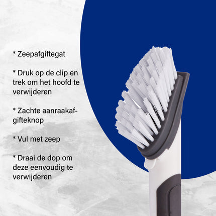 Kunststof Afwasborstel en Keukenhulpjes Set - Wit - 5.40cmx25cmx25cm