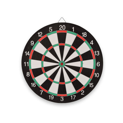  DartBord - incl. 6x Steeltip dartpijlen - Ø bord: 45cm dubbelzijdig speelbaar Steeldarts 