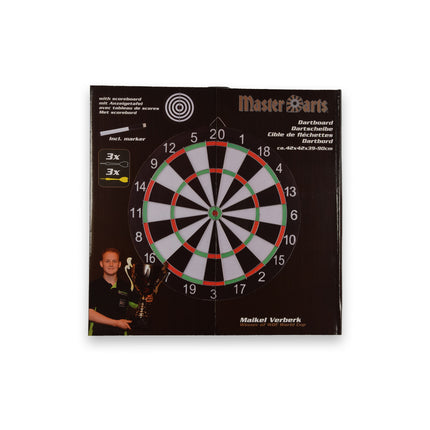  DartBord - incl. 6x Steeltip dartpijlen - Ø bord: 45cm dubbelzijdig speelbaar Steeldarts 