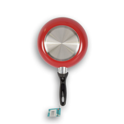 Koekenpan | koekenpannen | Aluminium | ZWART/ROOD | inductie kookplaat | Rond | 1 liter | Wokpan | 270 g | Koekenpan voor inductie | 20xH4,5cm