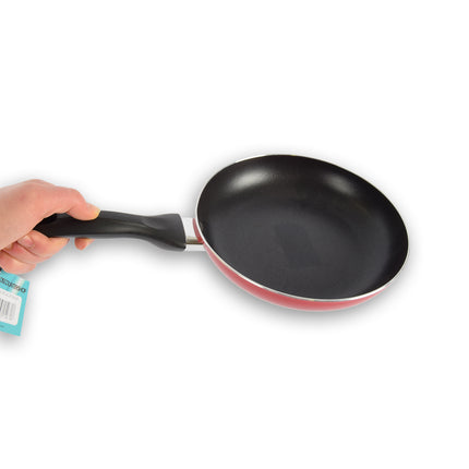Koekenpan | koekenpannen | Aluminium | ZWART/ROOD | inductie kookplaat | Rond | 1 liter | Wokpan | 270 g | Koekenpan voor inductie | 20xH4,5cm