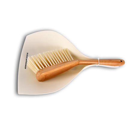 Stoffer | Bamboe | 230 gm | en Blik Set | Beige | Veger | Borstel | Stofveger | Schoonmaakmiddel | Met handgreep  | 4cm*35.5cm*31.5cm