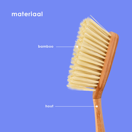 Stoffer | Bamboe | 230 gm | en Blik Set | Beige | Veger | Borstel | Stofveger | Schoonmaakmiddel | Met handgreep  | 4cm*35.5cm*31.5cm