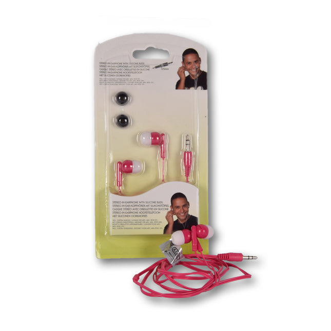 Hoofdtelefoon | Oortjes | Koptelefoon roze | kunststof | Oordopjes | In Ear Oordopjes | Kabellengte: 1 m | 3.5mm jack | In Ear Oordopjes