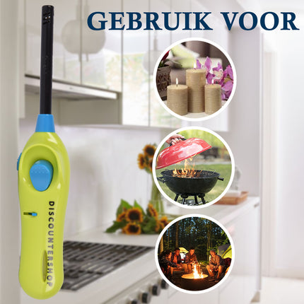 Aansteker | plasma aansteker | groen& blauw | Plastic | elektrische aansteker | bbq starter elektrisch | Navulbare aansteker | 3.5cm*22cm 