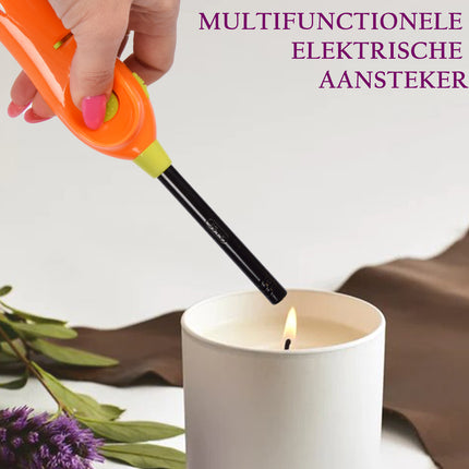 Aansteker | plasma aansteker | oranje&groen | Plastic | elektrische aansteker | bbq starter elektrisch | Navulbare aansteker | 3.5cm*22cm 