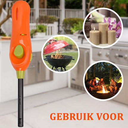 Aansteker | plasma aansteker | oranje&groen | Plastic | elektrische aansteker | bbq starter elektrisch | Navulbare aansteker | 3.5cm*22cm 