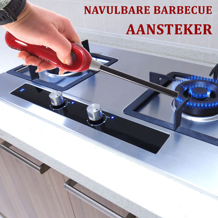 1x stuks | Aansteker | Navulbare aansteker | Rood | Gasaansteker | bbq starter elektrisch | elektrische aansteker | Veilig & Efficiënt | 26cm* 3.20 cm