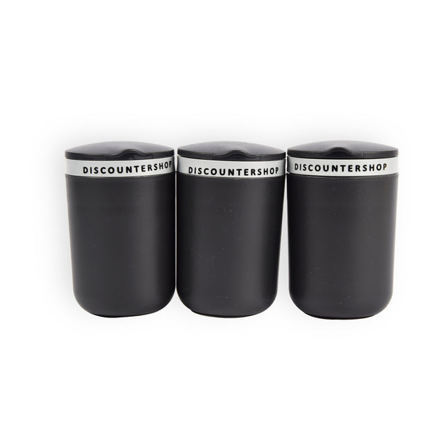 Driedelige Asbak Zwart Grijs - Rookvrij Plezier - 10,5cm x 6cm x 9,5cm – Rookaccessoire
