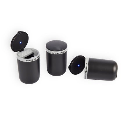 Driedelige Asbak Zwart Grijs - Rookvrij Plezier - 10,5cm x 6cm x 9,5cm – Rookaccessoire
